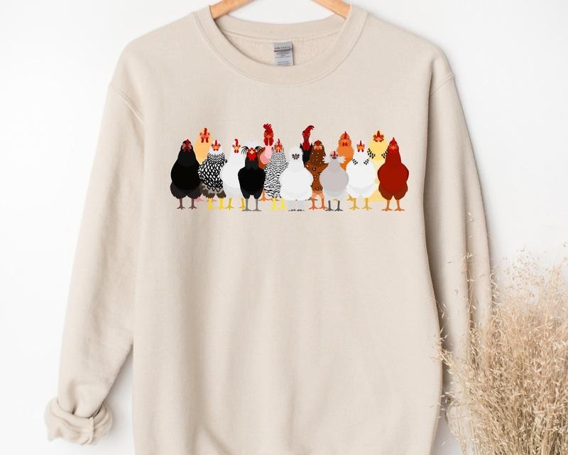 Chicken Sweatshirt, Women Chicken Sweatshirt, Love Chicken Sweater, Chicken Shirt, Farm Animal Sweatshirt, Funny Farmer Farm Crewneck Sweatshirt Sweatshirt, Hoodie, Comfort Colors