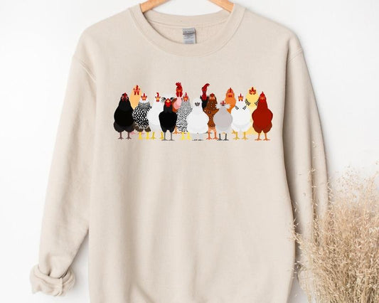 Chicken Sweatshirt, Women Chicken Sweatshirt, Love Chicken Sweater, Chicken Shirt, Farm Animal Sweatshirt, Funny Farmer Farm Crewneck Sweatshirt Sweatshirt, Hoodie, Comfort Colors