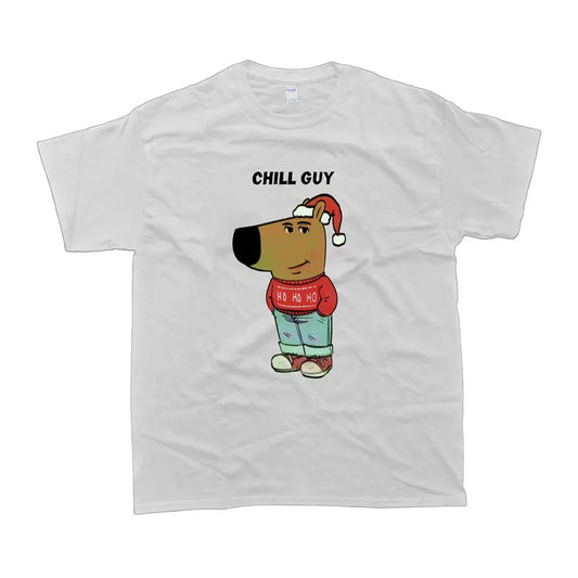 Chill Guy Christmas Edition Shirt Funny T-Shirt, Soft Cotton Crewneck Shirt for Men and Women, Gift for Him or Her - Unisex Style, 100% Cotton - Menswear, T-Shirt