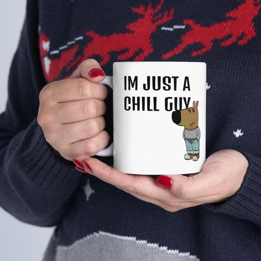 Chill Guy Meme Mug, Funny Coffee Cup Gift, Cartoon Character Design, Chill Vibes Humor Quote, Cute Mug for Friends, 11oz, 15oz Ceramic Cup,