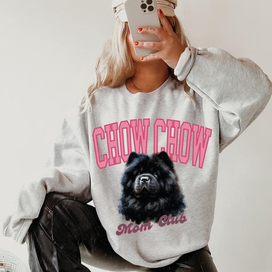 Chow Chow Mom Club Sweatshirt ~ Sweatshirt Unisex Apparel Relaxed Fit Printed in the USA Clothing Womenswear Casual and Comfortable