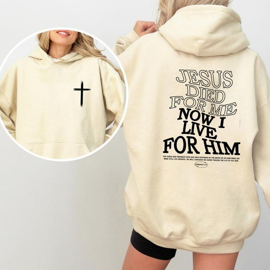 Christian Cross Hoodie for Men, Faith Over Fear Graphic Pullover, Jesus-Inspired Menswear, Gift for Believers and Spiritual Friends, Heavyweight Cotton Hoodie, Gift For Him, For Her