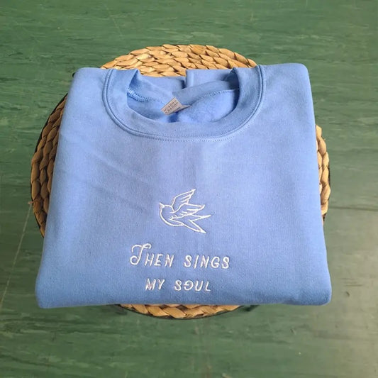 Christian Embroidered Sweatshirt, How Great Thou Art Sweatshirt, Then Signs My Soul Sweatshirt, Jesus Sweatshirt, Christian Crewneck