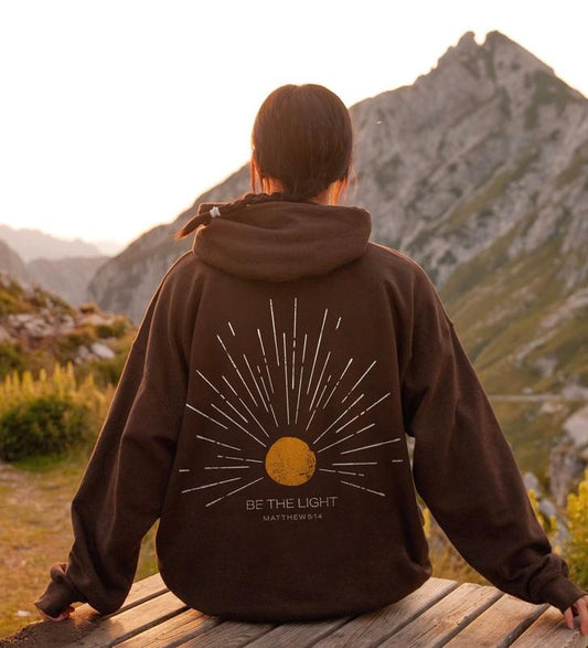 Christian Hoodie Be The Light Sunset Hoodie, Christian Streetwear, Christian Sweatshirt, Christian Merch Jesus Hoodie Christian Clothes  T-shirt, sweater and Hoodie