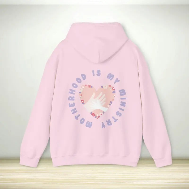 Christian Hoodie Motherhood Is My Ministry Trendy Hooded Sweatshirt Home School New Mom Gift Shirt Faith Bible Hoodie Christian Apparel TK43GN