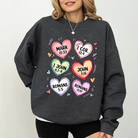 Christian Love Quotes Sweatshirt, Religious Sweater, Bible Verses Crewneck, Valentines Day Gift Sweater, Faith Church Apparel