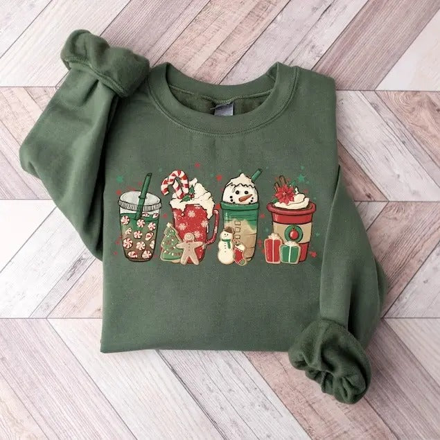 Christmas Coffee Sweatshirt, Christmas Sweatshirt, Coffee Lover Christmas Gift, Holiday Sweater, Womens Holiday Shirt, Cute Christmas Sweatshirt, Christmas Gift, Winter Shirt