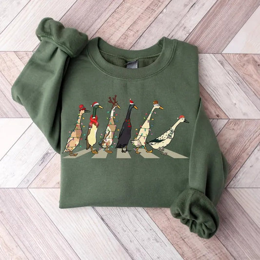 Christmas Ducks Sweatshirt, Duck Christmas Shirt, Funny Animals Christmas Sweatshirt, Farm Lover Gift, Funny Christmas Shirt, Ducks Lover Shirt, Xmas Holiday Shirt, Winter Christmas Sweatshirt, Xmas Christmas Gift Shirt