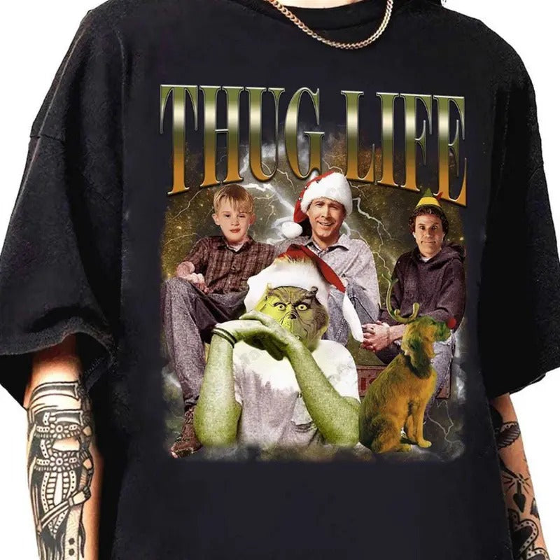 Christmas Friends Shirt - Thug Life Gr!nchmas Tee, Perfect for Holiday Gatherings