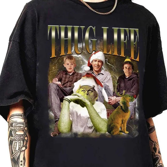 Christmas Friends Shirt - Thug Life Gr!nchmas Tee, Perfect for Holiday Gatherings
