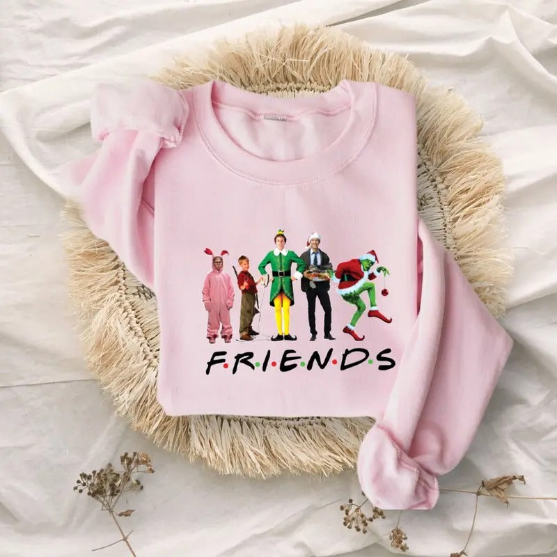 Christmas Friends Shirts, Christmas Movie Watching Sweatshirt, Funny Christmas Family T-Shirt, Christmas Movie Character Sweater, Xmas Gifts