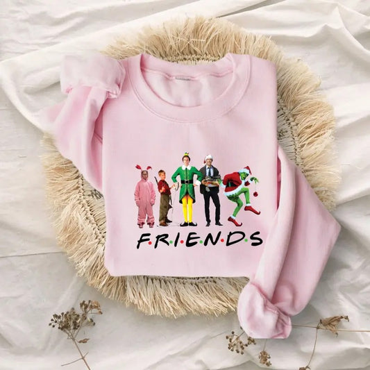 Christmas Friends Shirts, Christmas Movie Watching Sweatshirt, Funny Christmas Family T-Shirt, Christmas Movie Character Sweater, Xmas Gifts