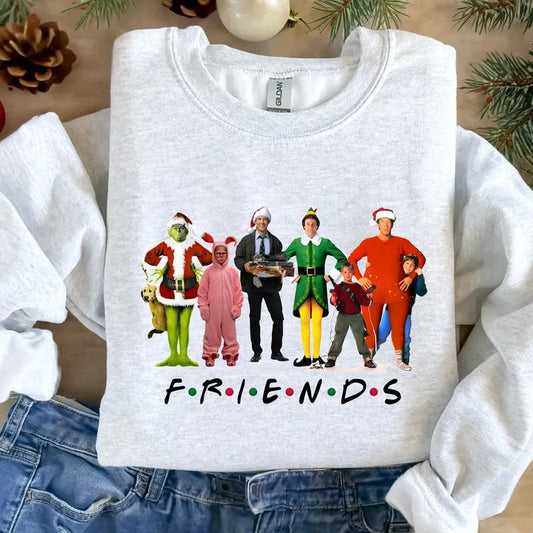 Christmas Friends Shirts, Christmas Movie Watching Sweatshirt, Funny Christmas Family T-Shirt, Christmas Movie Character Sweater, Xmas Giftsstyle{n002}2