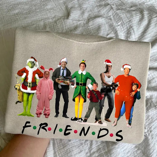 Christmas Friends Sweatshirt, Christmas Movie Watching Shirt, Retro Xmas Friends Sweater, Friends Christmas Shirt, Christmas Gifts
