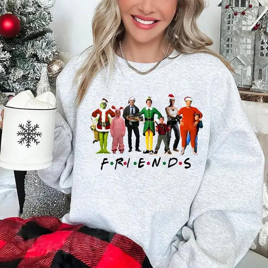 Christmas Friends Sweatshirt, Christmas Movies Shirt, Christmas Movie Watching Sweatshirt, Retro Christmas Sweater, Friends Christmas Shirt