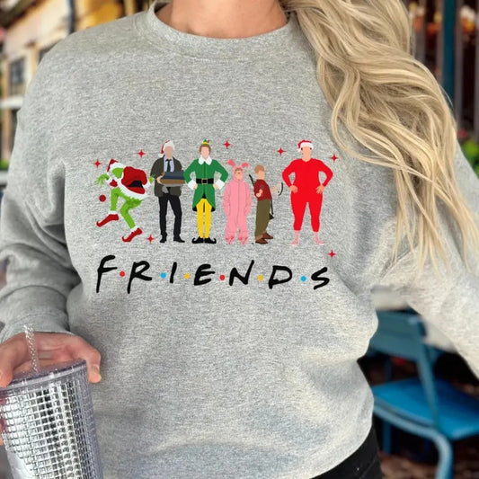 Christmas Friends Sweatshirt, Iconic Christmas Movies Sweater, Cute Christmas Elf Tee Shirt, Friends Christmas T-Shirt, Gift For Christmas