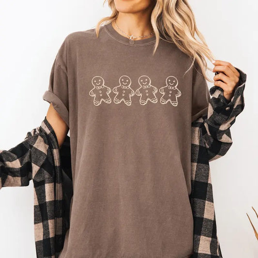 Christmas Gingerbread TShirt, Cute Holiday Gift, Comfort Colors Shirt, Casual Graphic Tee