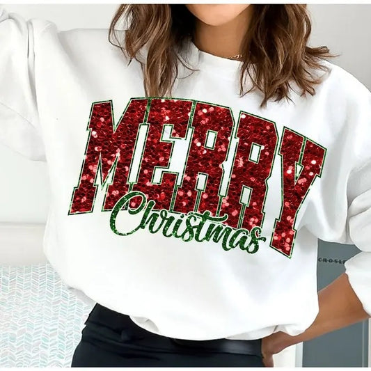 Christmas Glitter SWEATSHIRT, Merry Christmas SWEATSHIRT, Retro Christmas SWEATSHIRT, SWEATSHIRT, Santa Claus SWEATSHIRT, Bundle SWEATSHIRT