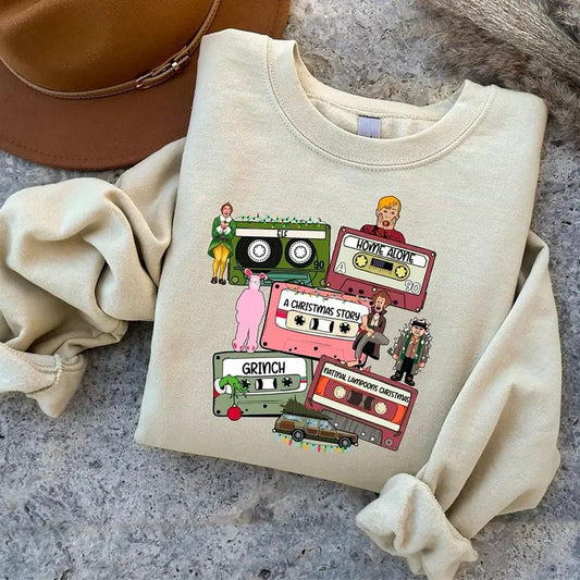 Christmas Movie Sweatshirt, Christmas Movies Characters Shirt, This Is My Movie Watching Sweatshirt, Christmas Movie Shirt, Vintage Christmas Shirt, Retro Christmas Sweatshirt, Back To 80s 90s Christmas