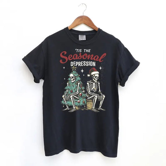 Christmas Seasonal Depression T Shirt, Holiday Vintage Comfort Colors T-Shirt