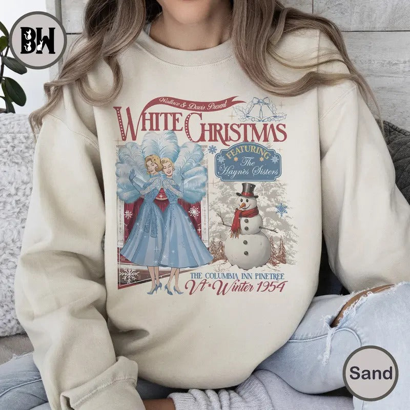 Christmas Sister Sweatshirt, Christmas Shirt, Christmas Movie Watching Shirt, Christmas Holiday, White Christmas Movie 1954, Columbia Inn Shirt