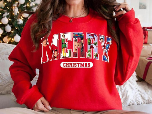 Christmas Sweatshirt  For Women,Christmas Movie Sweatshirt, Retro Christmas Sweatshirt, Funny Christmas Characters Sweatshirt Cotton Womenswear