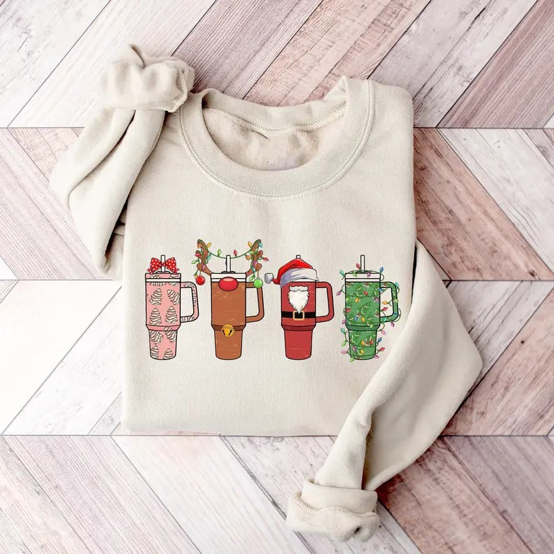 Christmas Sweatshirt, Christmas Cups Shirt, Christmas Crewneck Sweater, Winter Holiday Sweater, New Year Shirt, Christmas Gift, Xmas Christmas Shirt