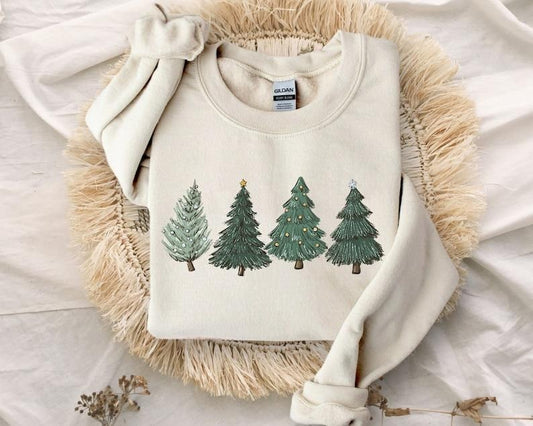 Christmas Sweatshirt,Womens Christmas Sweater,Christmas Crewneck Pullover Christmas Tree Holiday Sweaters Winter Hoodie and Sweater; T-shirt
