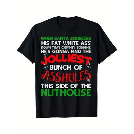 Christmas Vacation Jolliest Bunch Ugly Christmas Xmas Gifts T-Shirt, 100% Cotton, Halloween Thanksgiving Christmas Gift for Men Women Family Friends Made in USA