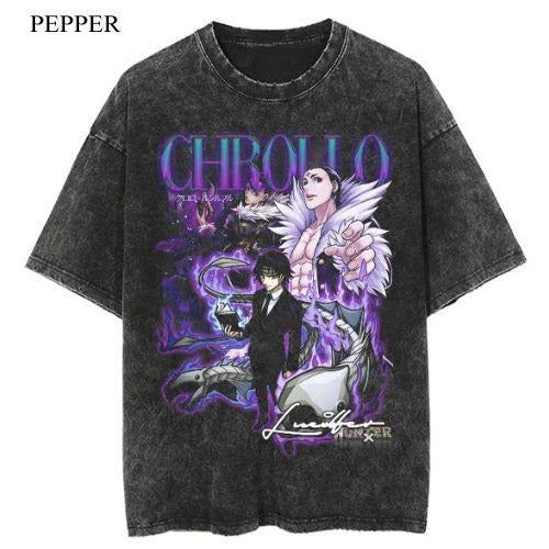 Chrollo Lucifer v2 Vintage T-Shirt, Anime Manga Unisex T-Shirt, Gift For Him Menswear Top