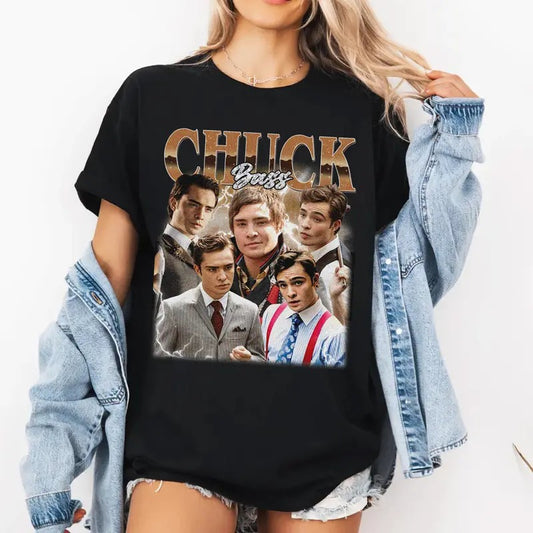 Chuck Bass Gossip Girl Vintage T-Shirt, Ed Westwick As Chuck Bass in Gossip Girl Movie Shirt,  Gift For Movie Lovers Casual Sweatshirts