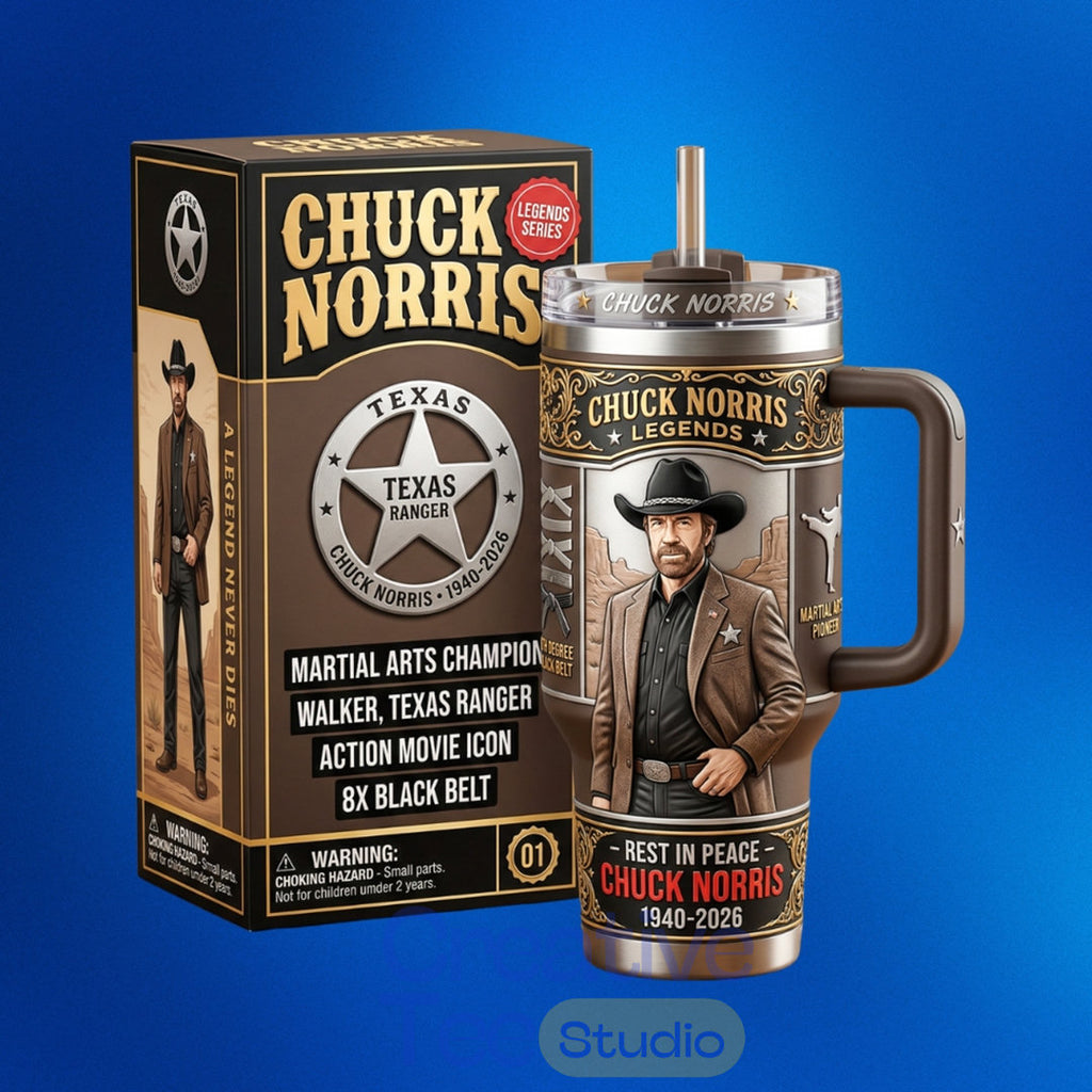Chuck Norris Legends Rest in Peace Tumbler