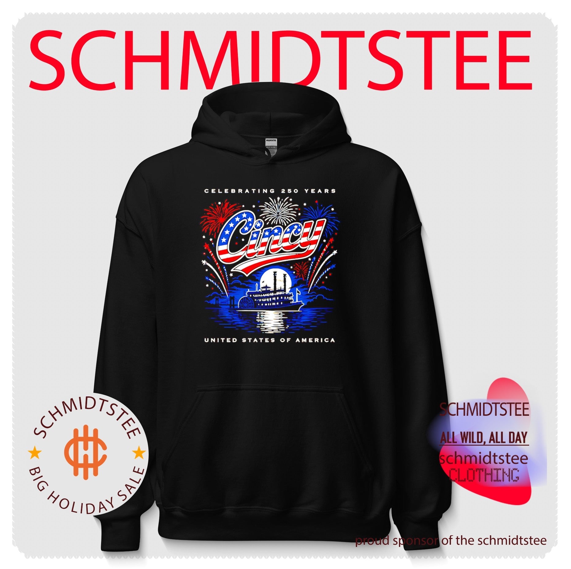 Cincy Flag Steamboat 250 years of America down by the river shirt