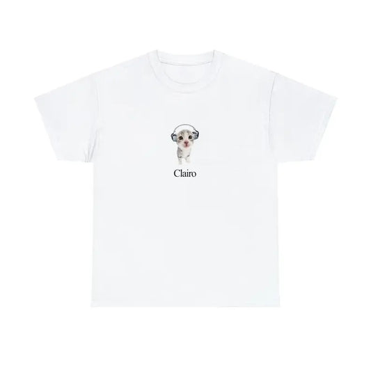 Clairo Cat Tshirt Fan Merch Cute Cat Listening to Music Funny Shirt Top Womenswear Streetwear Comfort