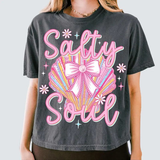 Clam Pearl Coquette Shirt for Women Pink Summer Beach Vibes Girly Salty Soul Unisex Premium 100% Cotton