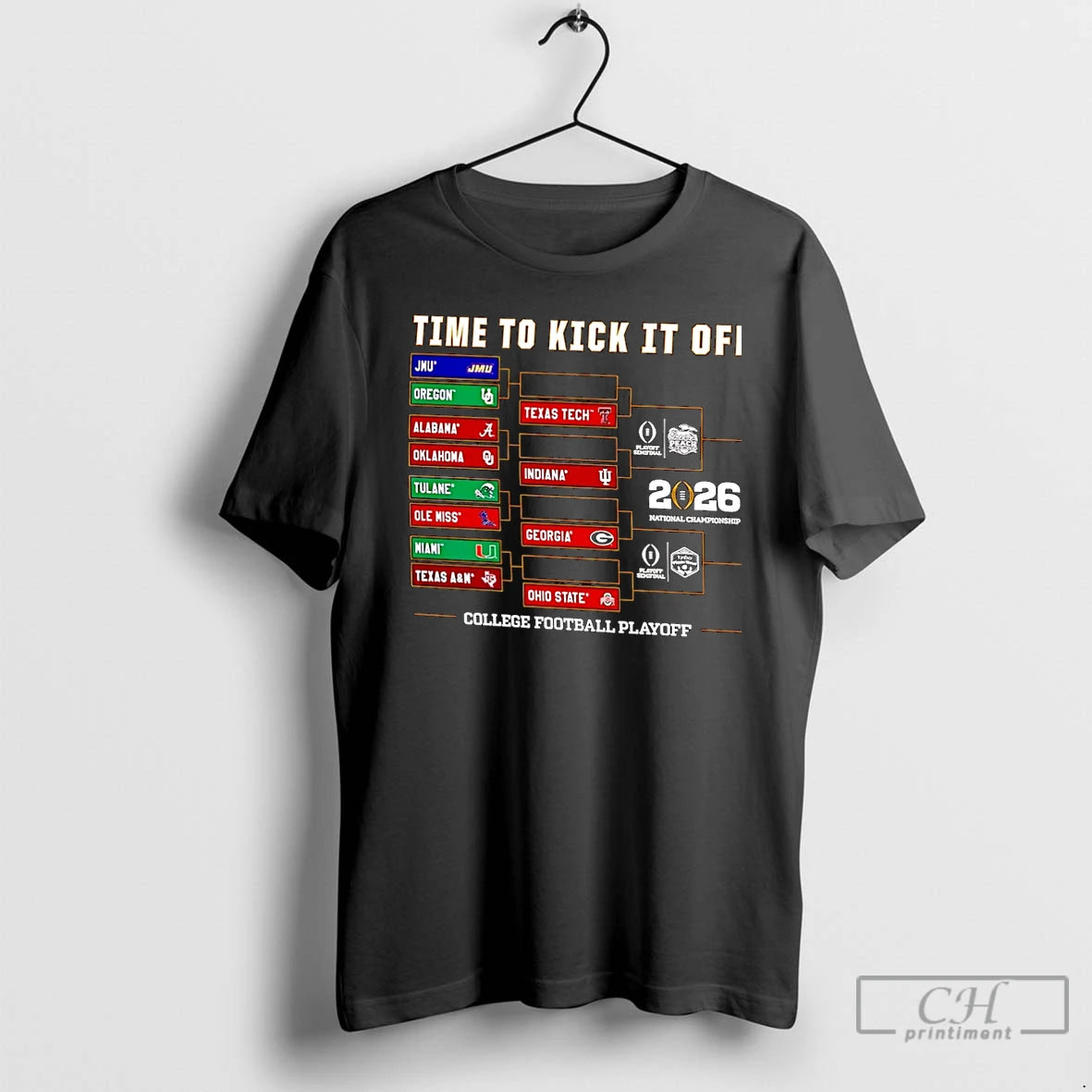 Classic 2025 26 College Football Playoff Timje To Kick It Off Bracket Christmas T Shirts Hoodie, Sweatshirt