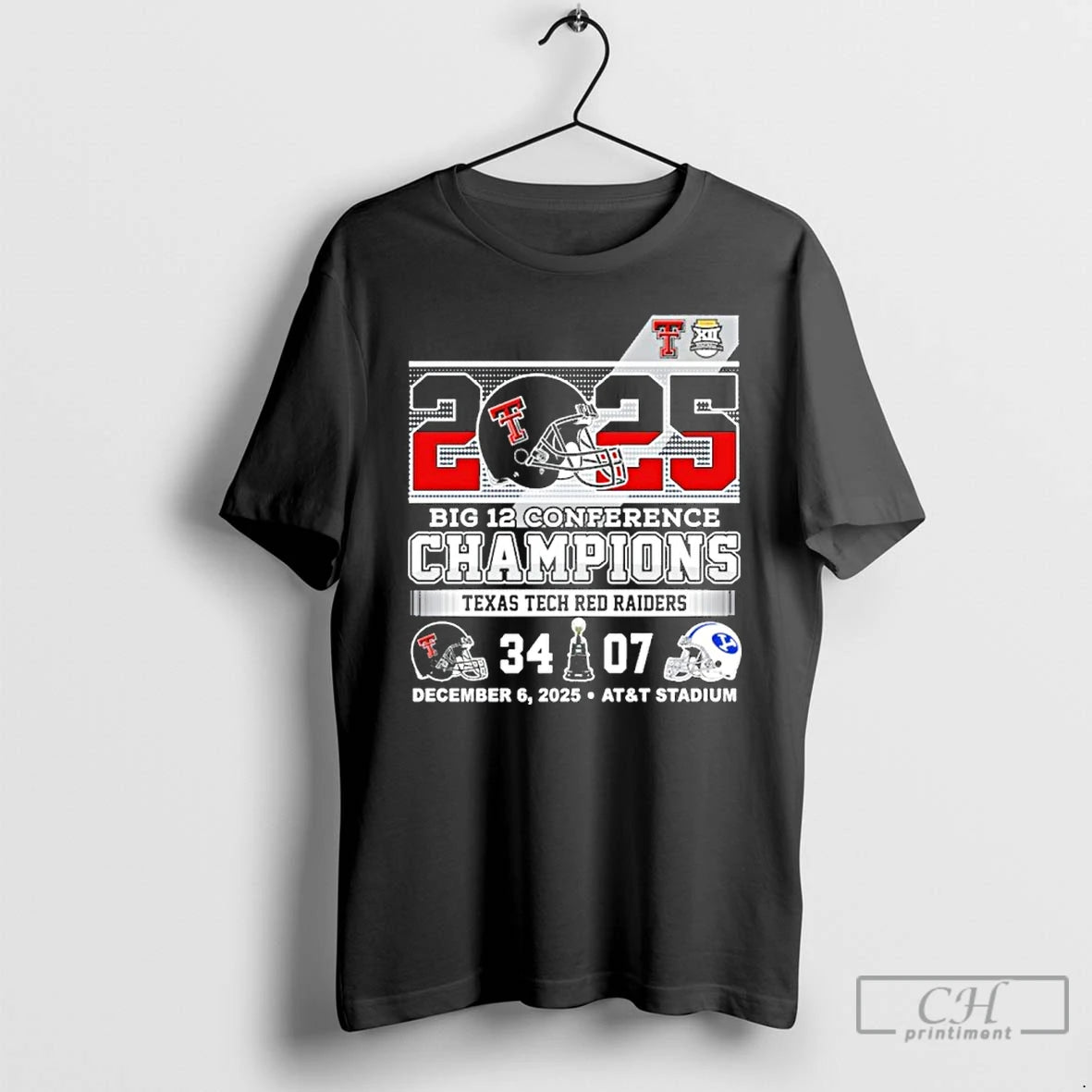 Classic 2025 Big 12 Conference Champions Texas Tech 34 7 Byu Score T Shirts Sweater Hoodie, Sweatshirt | CoreVibeTees.com