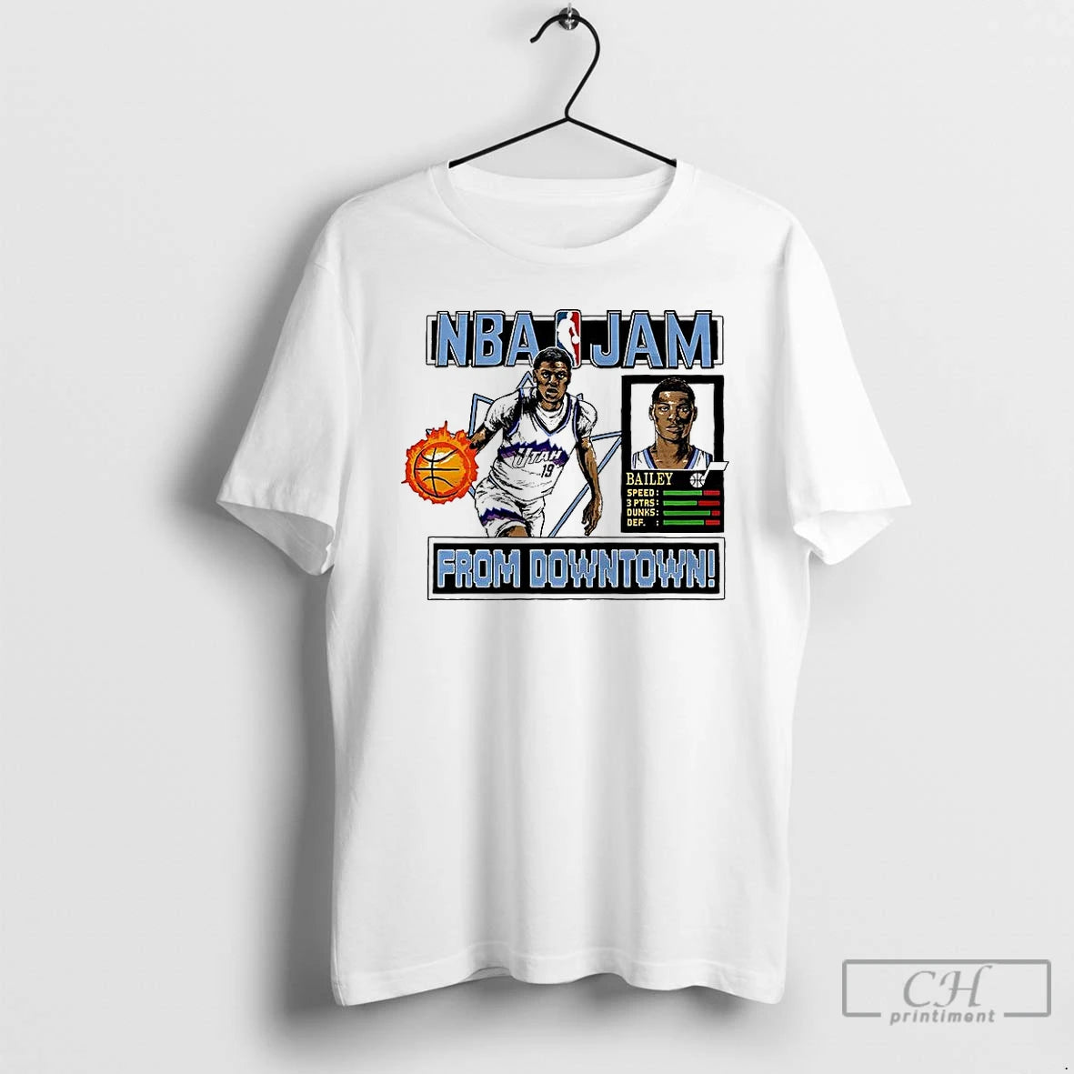 Classic Ace Bailey Utah Jazz Nba Jam From Downtown Classic Video Game T Shirts Sweater Hoodie, Sweatshirt | CoreVibeTees.com
