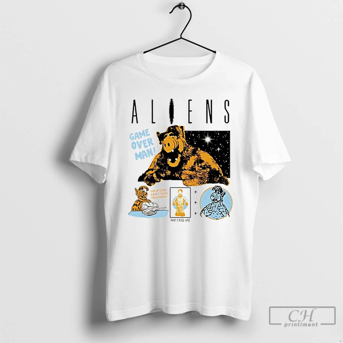 Classic Alf Iens Game Over Man Your God Cant Save You Now Ha Kill Me T-Shirts, Hoodie, Sweatshirt | CoreVibeTees.com