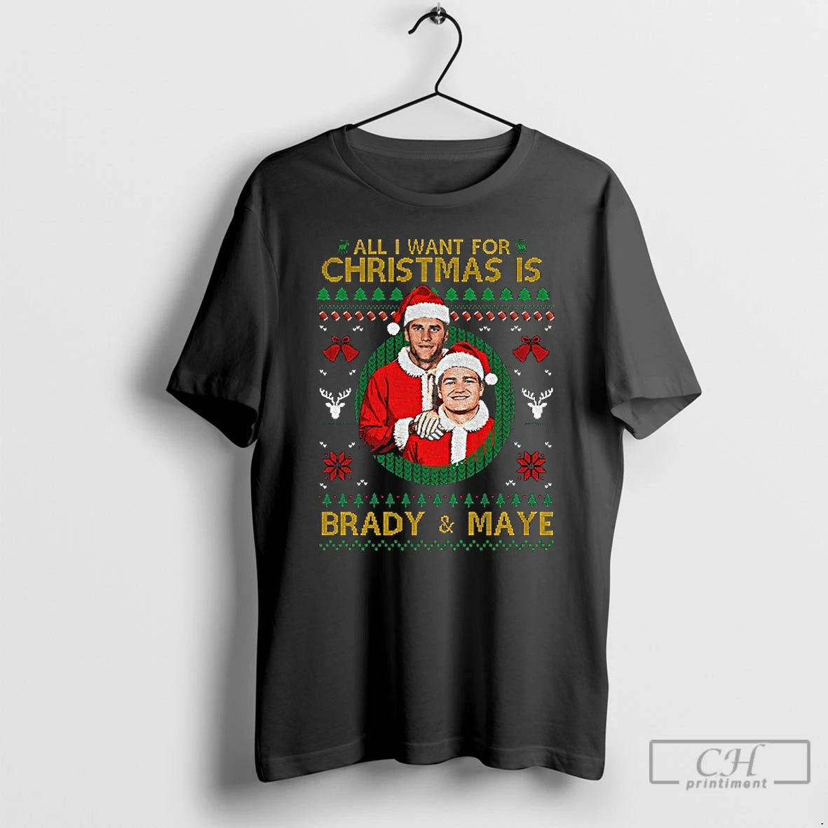 Classic All I Want For Christmas Is Brady And Drake Maye Step Santa T Shirts Hoodie, Sweatshirt | CoreVibeTees.com