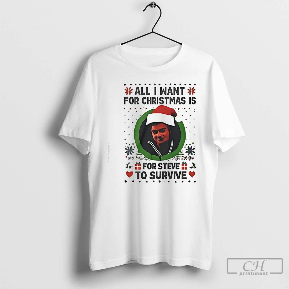 Classic All I Want For Christmas Is Steve Harrington To Survive T-Shirts, Hoodie, Sweatshirt | CoreVibeTees.com
