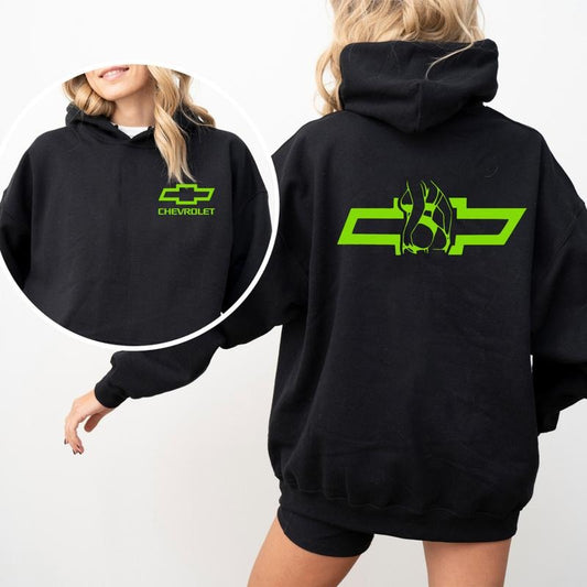 Classic American Muscle Car Girl Hoodie, Bold Retro Woman Graphic Hoodie, Unisex Streetwear Hoodie, Car Lover Gift Top, Heavyweight Cotton Hoodie, Gift For Him, For Her