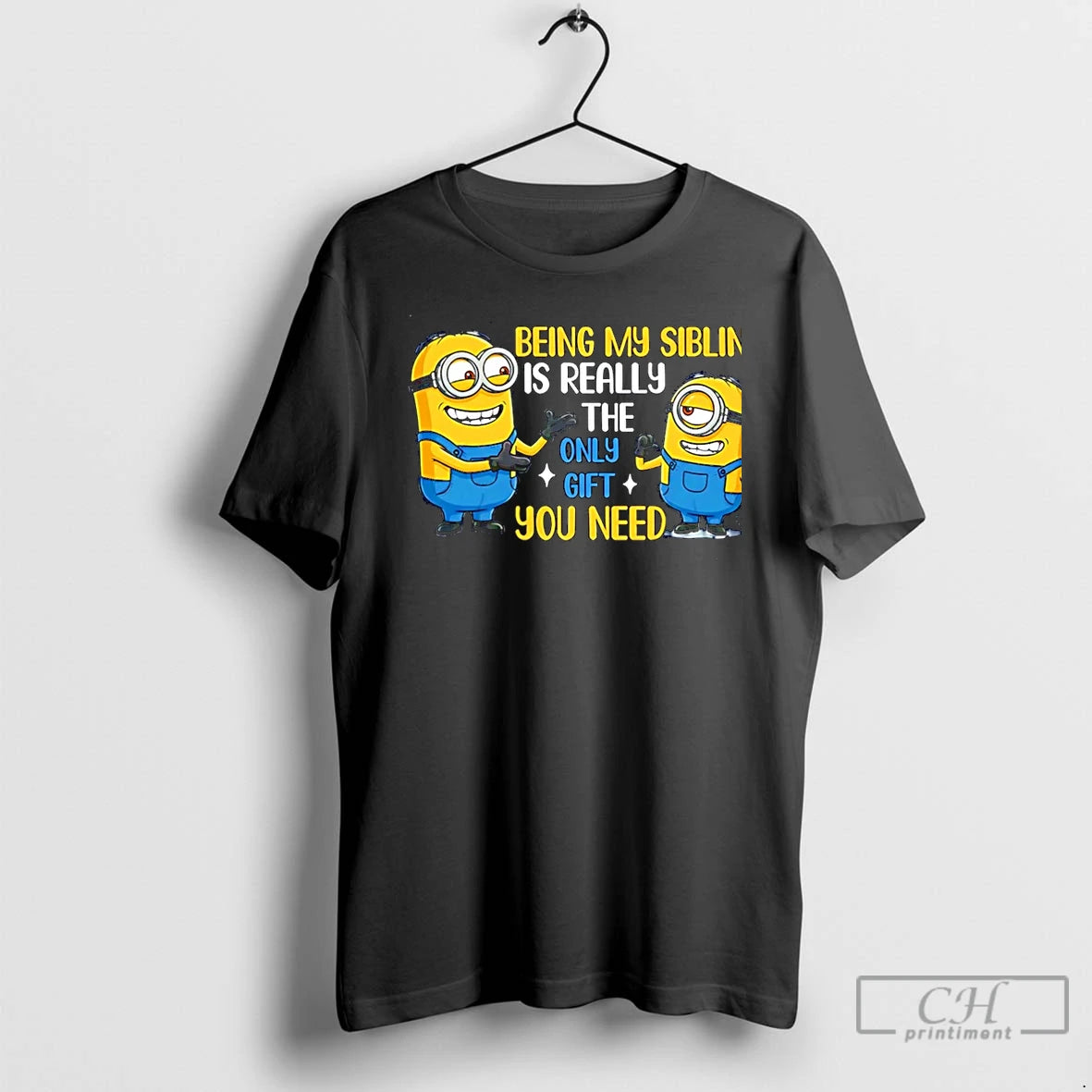 Classic Being My Sibling Is Really The Only Gift You Need Minion Christmas T Shirts Hoodie, Sweatshirt | CoreVibeTees.com