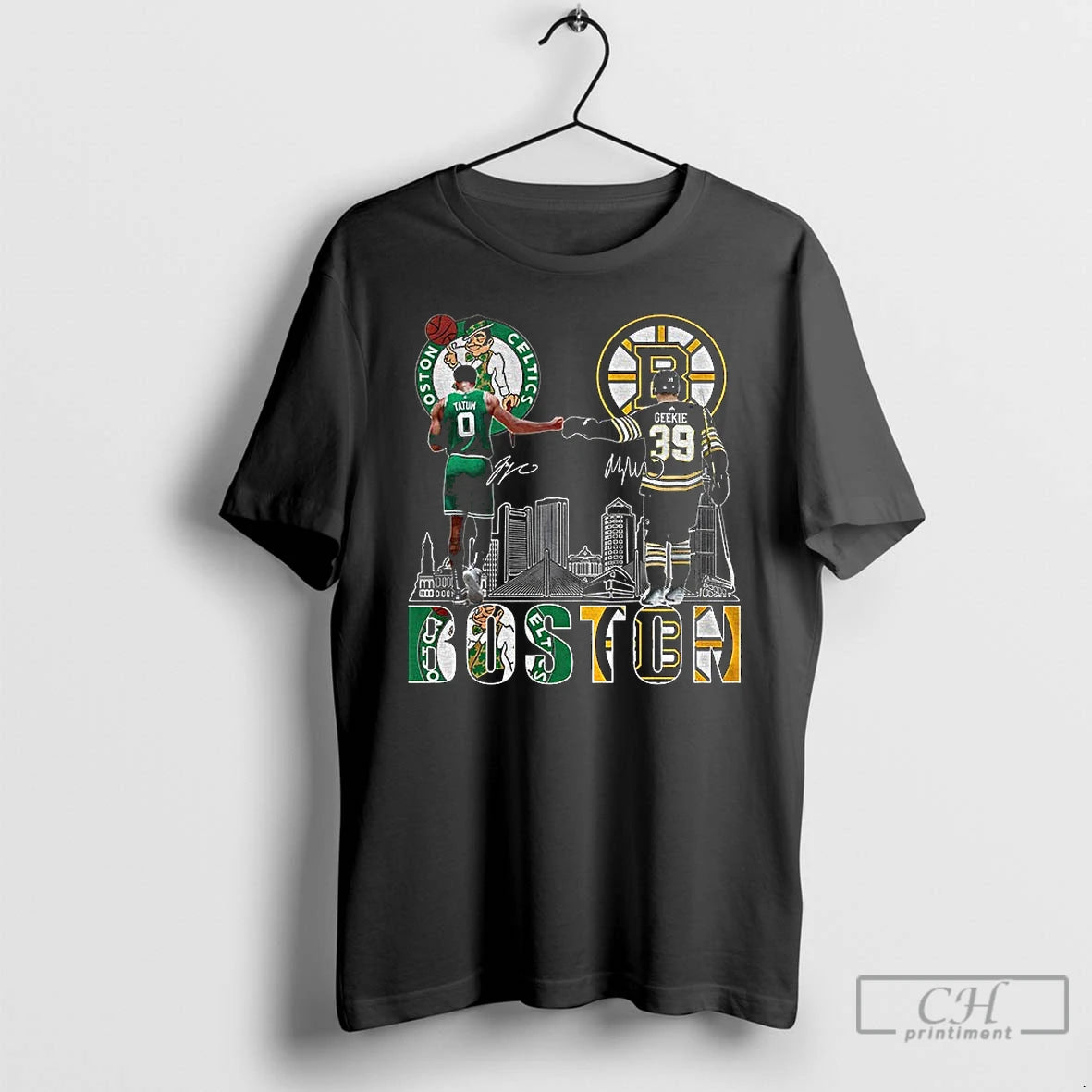 Classic Boston Celtics Jayson Tatum Boston Bruins Morgan Geekie 2025 Signature T-Shirts, Hoodie, Sweatshirt