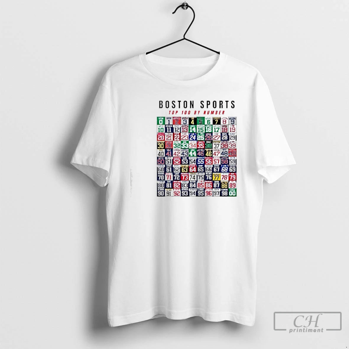 Classic Boston Sports Top 100 By The Numbers T-Shirts, Hoodie, Sweatshirt | CoreVibeTees.com