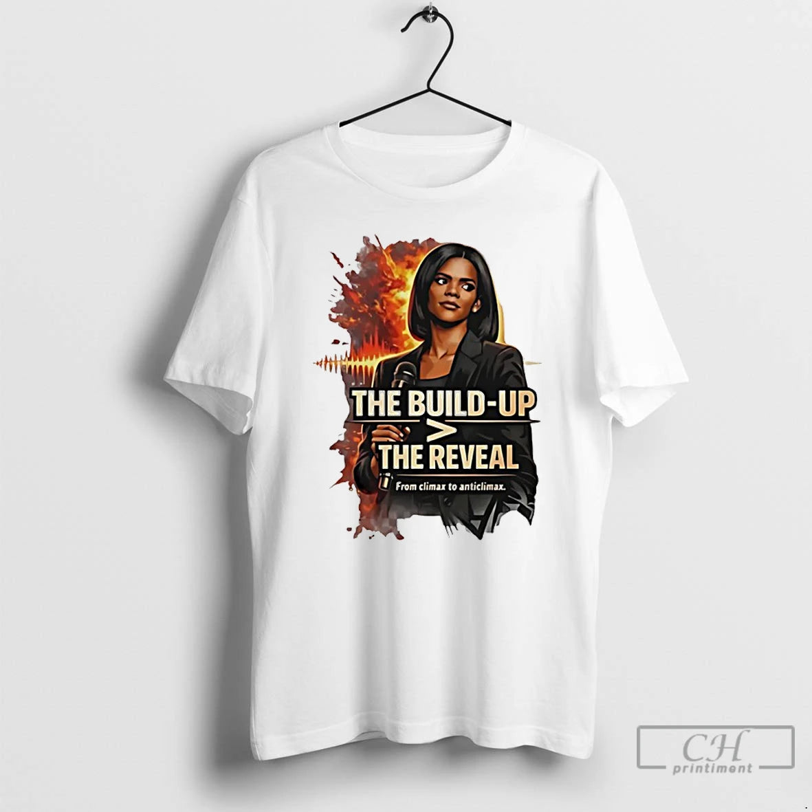 Classic Candace Owens The Build Up The Reveal Graphic T-Shirts, Hoodie, Sweatshirt | CoreVibeTees.com