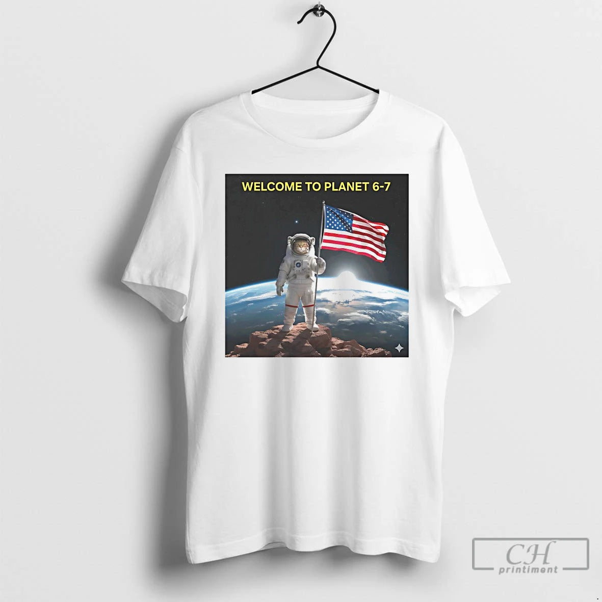 Classic Cat Astronaut Welcome To Planet 6 7 T-Shirts, Hoodie, Sweatshirt | CoreVibeTees.com