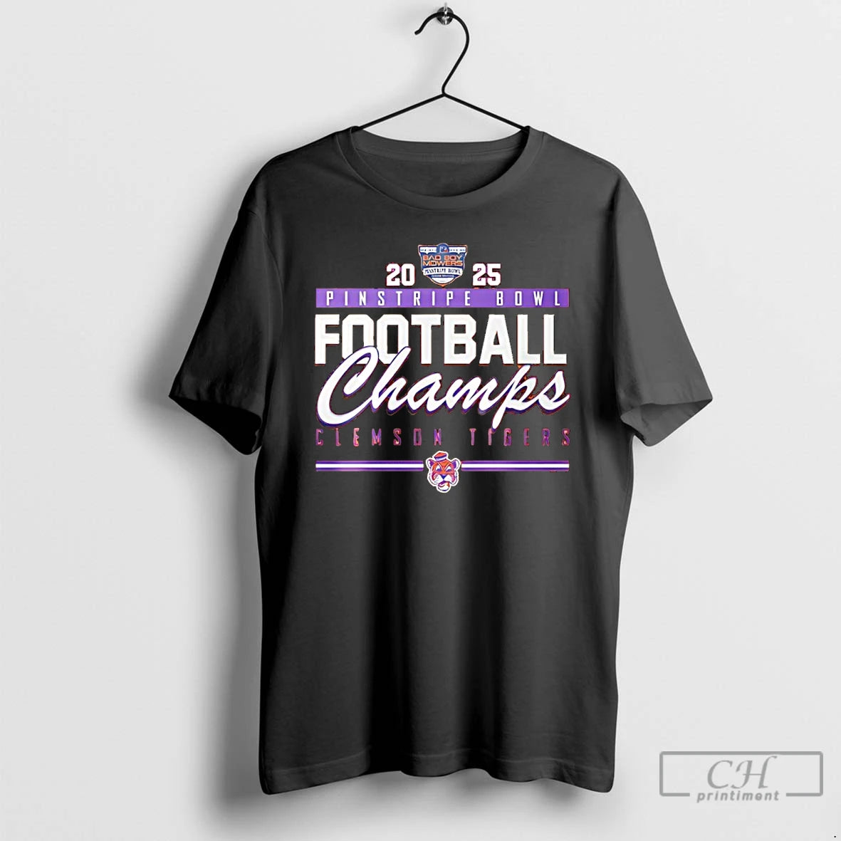 Classic Clemson Tigers Pinstripe Bowl Champions 2025 T-Shirts, Hoodie, Sweatshirt | CoreVibeTees.com
