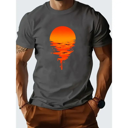 Classic Fit Pure Cotton Round Neck Letter Printed Casual T-Shirt for Men - Soft, Breathable, and Comfortable - Perfect for Daily Wear Made in USA
