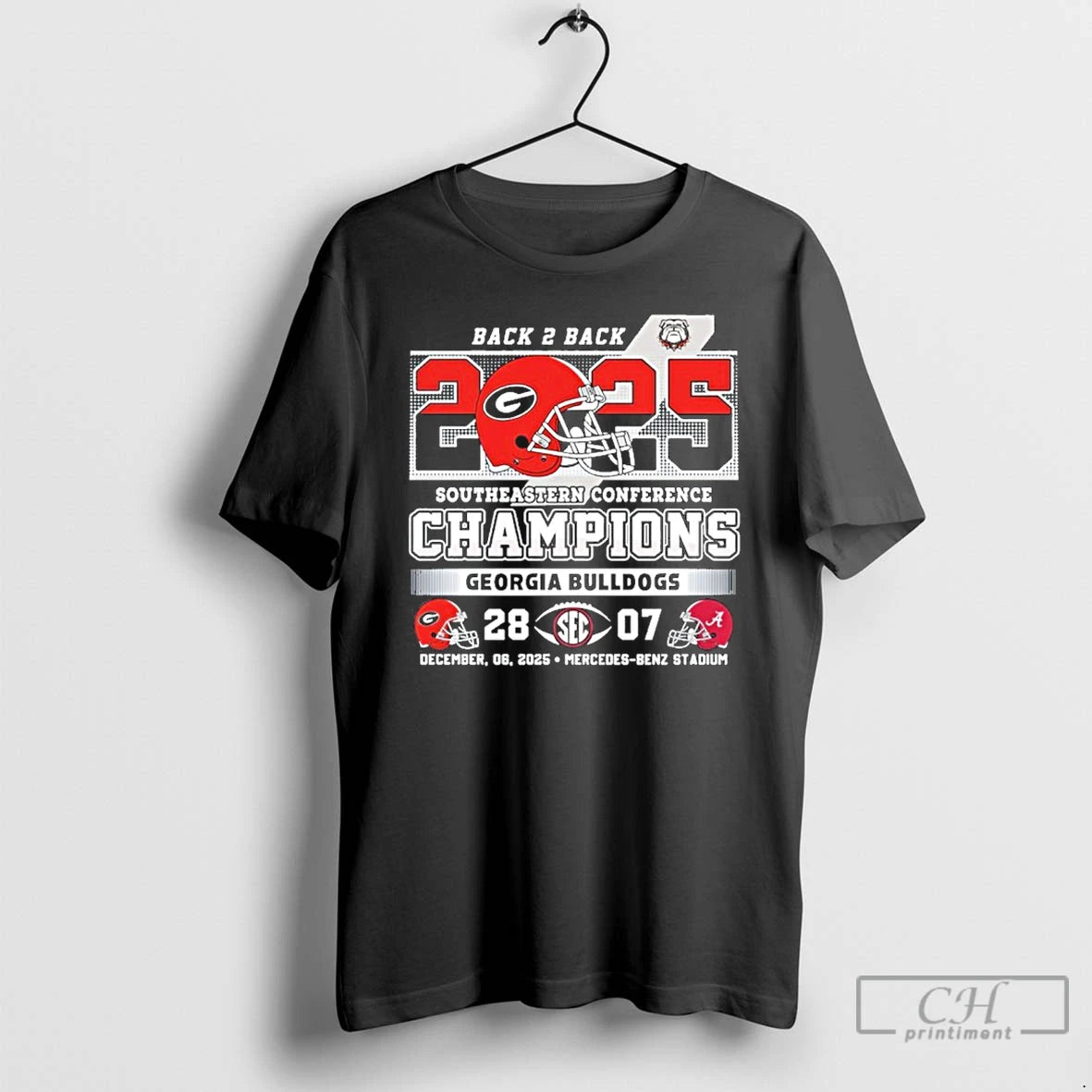 Classic Georgia Bulldogs Back 2 Back 2025 Sec Football Champions Uga 28 7 Bama T-Shirts, Hoodie, Sweatshirt